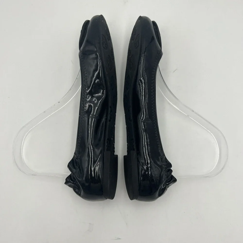 TORY BURCH Black Patent Leather BALLET Flats Size 6 1/2‎